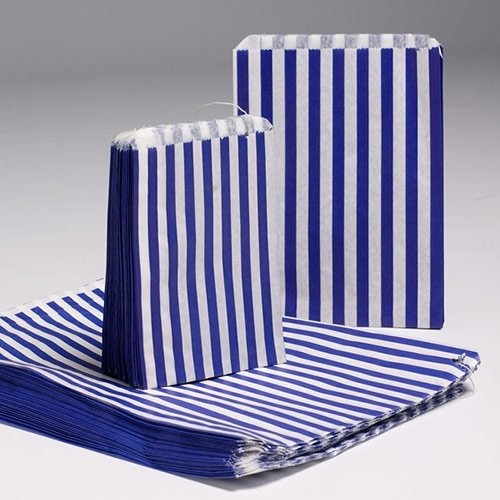 10X14"" Candy Stripe  Bags  - BLUE
