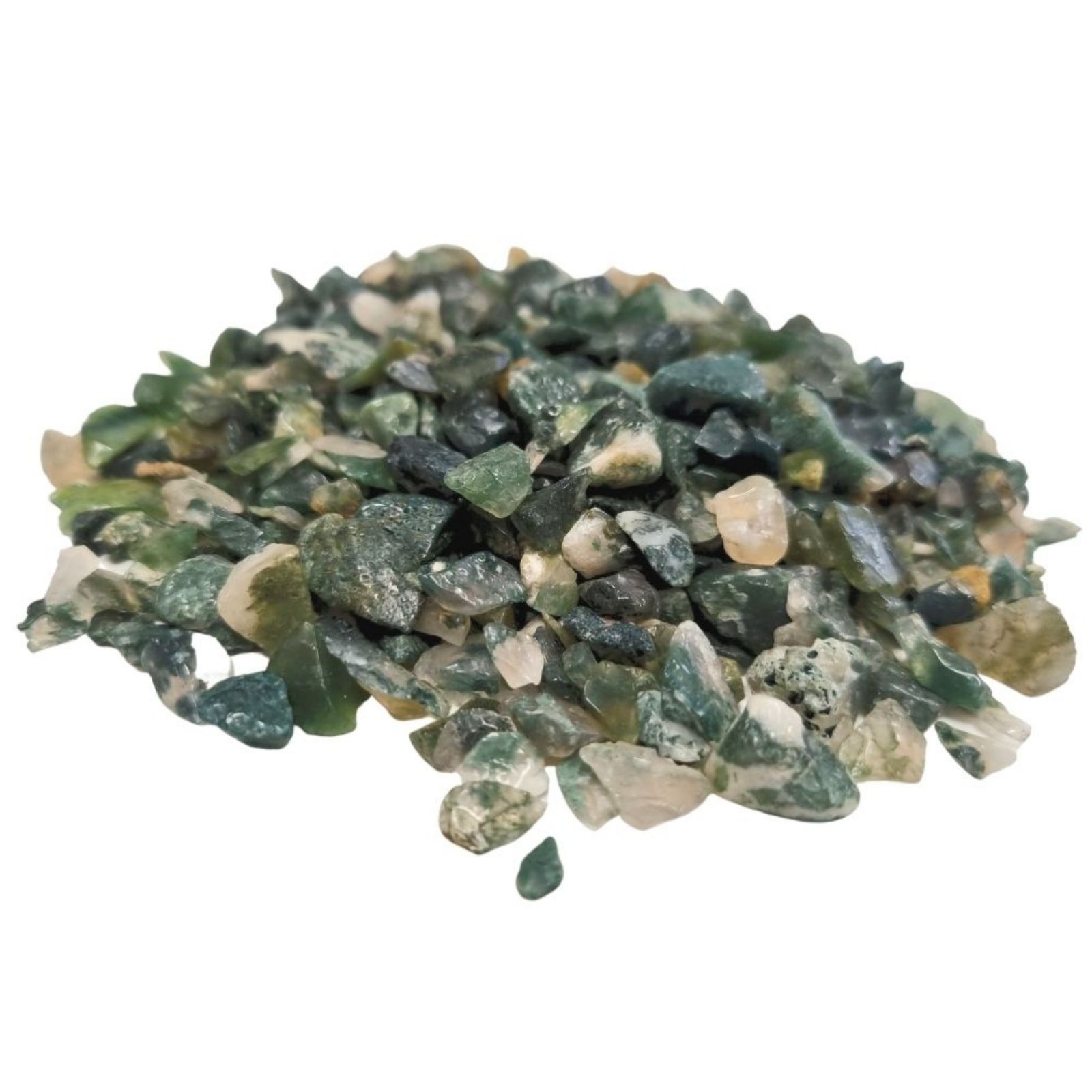 Moss Agate Gemstone Chips Bulk - 1KG