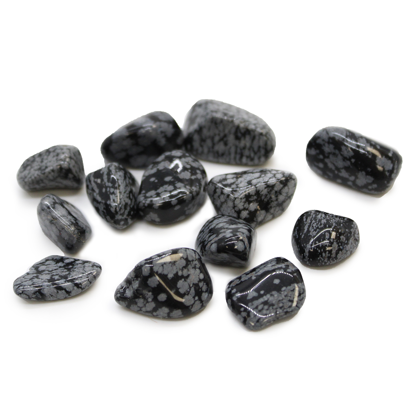 M Tumble Stone - Obsidian Snowflake