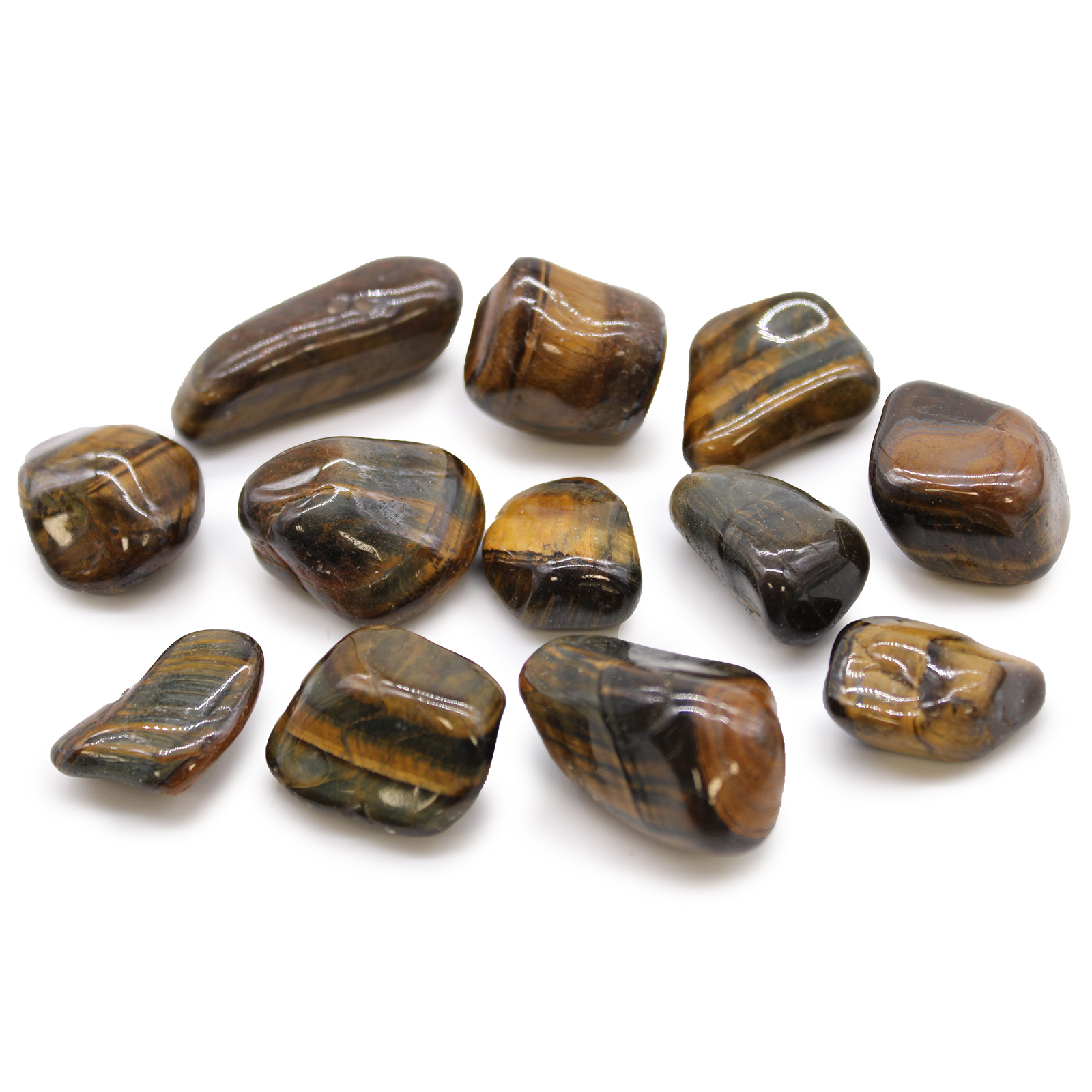 Medium African Tumble Stones - Tigers Eye - Varigated