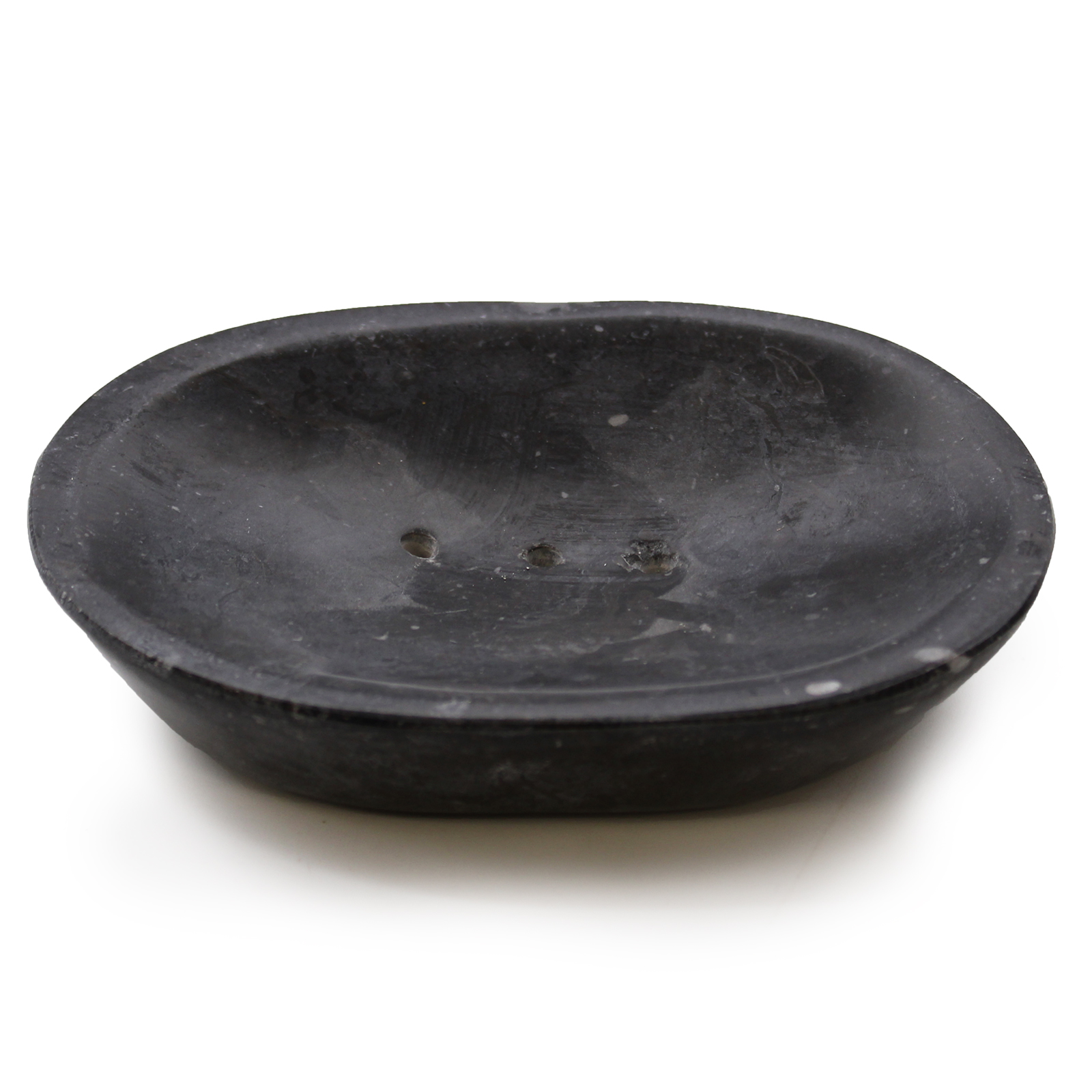 Classic Oval Black Marble Soap Dish