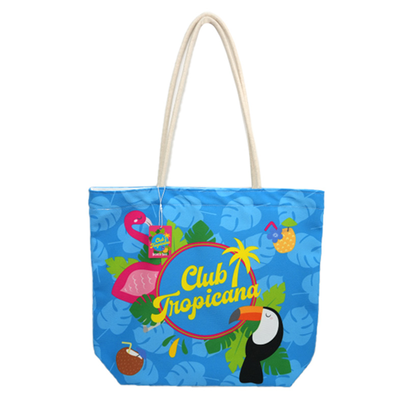 Canvas Beach Bag - Flamingo Club Tropicana