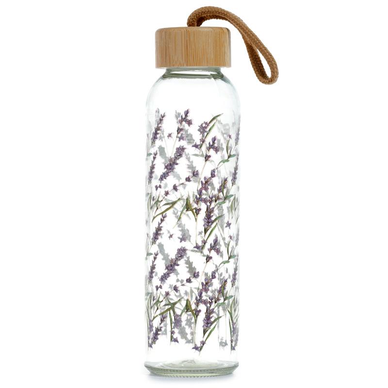 Reusable Glass Water Bottle - Lavender Fields Pick of the Bunch