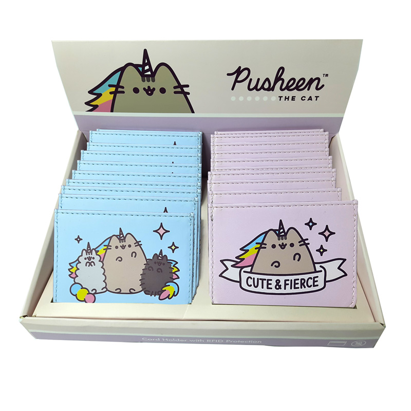 Contactless Protection Fabric Card Holder Wallet - Pusheen the Cat