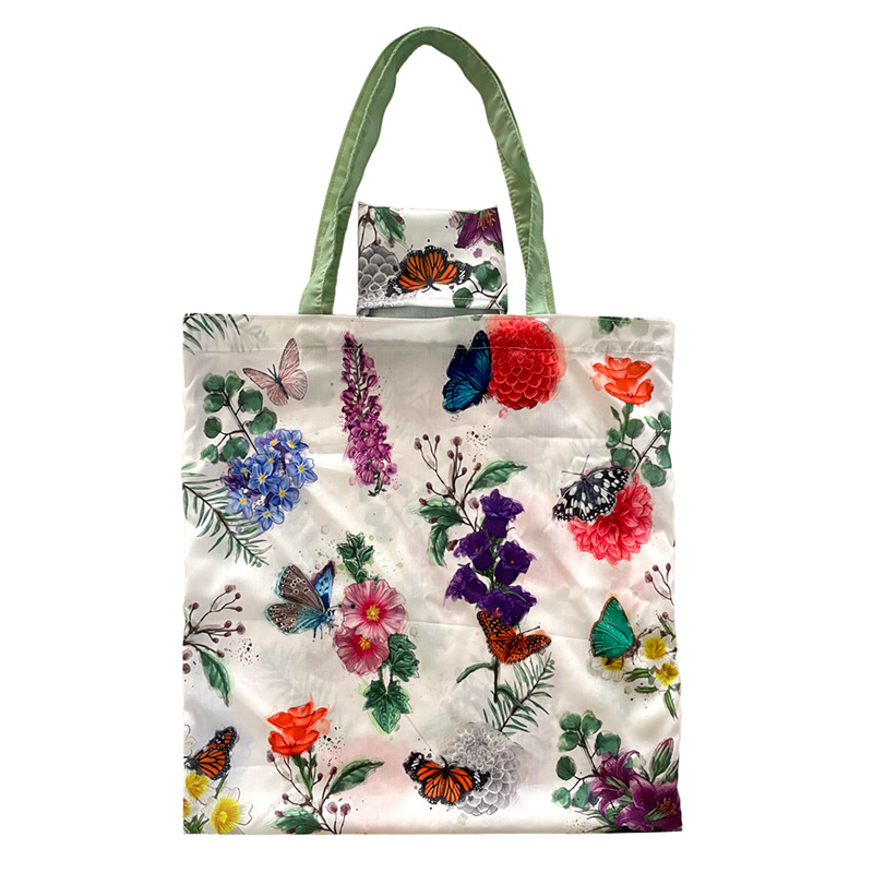 Handy Foldable Shopping Bag - Butterfly Meadows