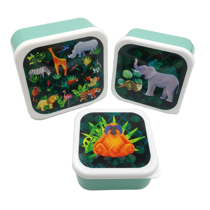 Lunch Boxes Set of 3 (M/L/XL) - Animal Kingdom