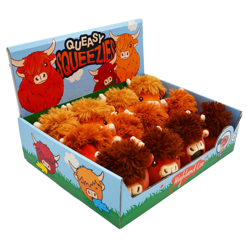 Queasy Squeezy Polyester Toy - Highland Coo Cow