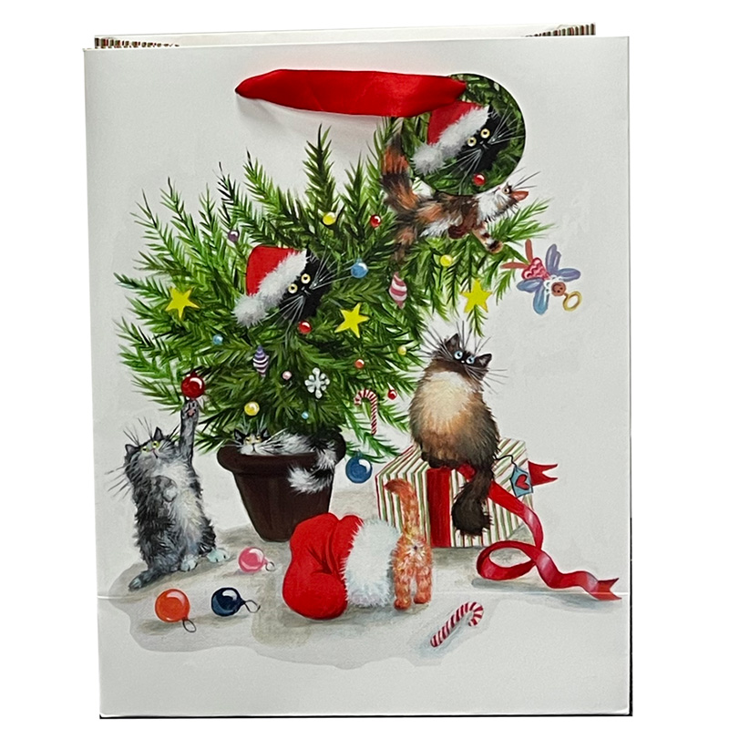 Christmas Gift Bag Large - Kim Haskins Cats