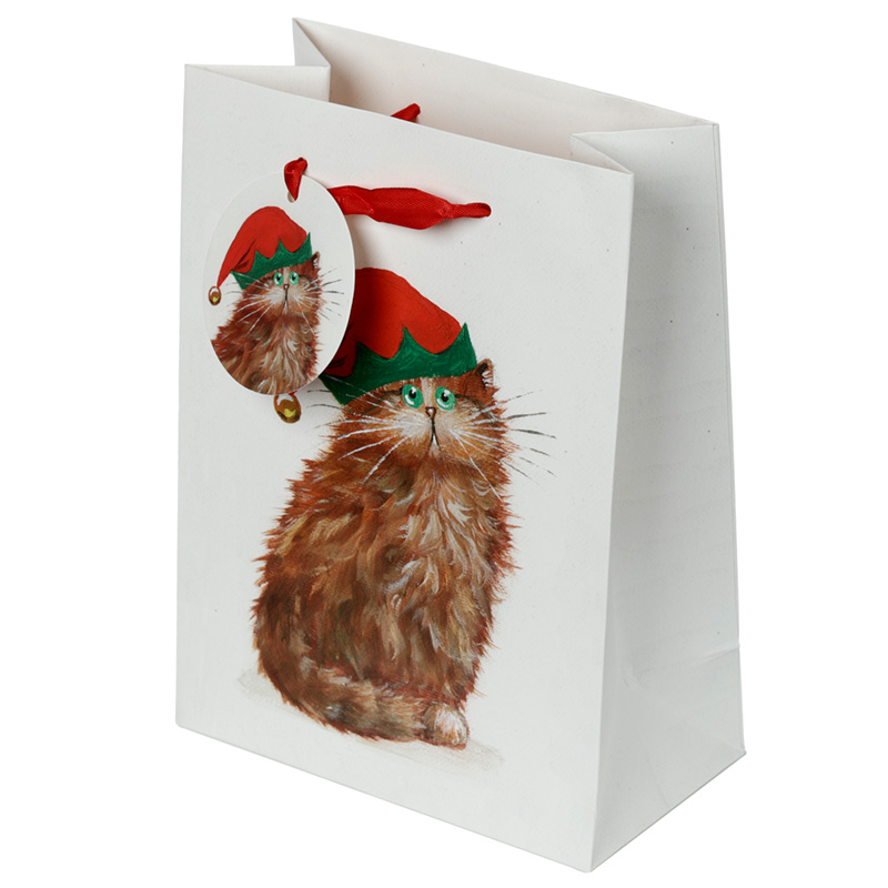 Christmas Gift Bag (Medium) - Kim Haskins Christmas Elves Cats