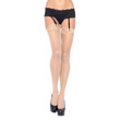Leg Avenue Sheer Thigh Highs With Lace Tops Nude UK 6 to 12<br>