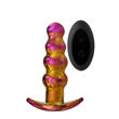 Glamour Glass Remote Control Beaded Butt Plug<br>