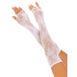 Leg Ave Floral Net Fingerless Gloves White<br>
