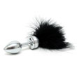 Small Butt Plug With Black Feathers<br>
