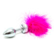 Small Butt Plug With Pink Feathers<br>