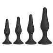 Set of Four Silicone Butt Plugs Black<br>