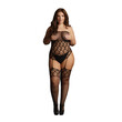 Le Desir Strapless Crotchless Teddy and Stockings UK 14 to 20<br>