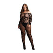Le Desir Bodystocking With Off Shoulder Long Sleeves<br>