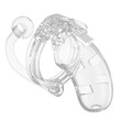 Man Cage 10  Male 3.5 Inch Clear Chastity Cage With Anal Plug<br>