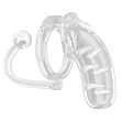 Man Cage 11  Male 4.5 Inch Clear Chastity Cage With Anal Plug<br>