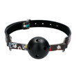Ouch Breathable Ball Gag With Printed Leather Straps<br>