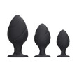 Ouch Silicone Swirled Butt Plug Set Black<br>