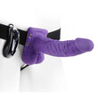 Fetish Fantasy Series 7 Inch Vibrating Hollow Strap On Purple<br>