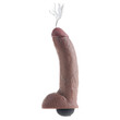 King Cock 9 Inch Squirting Cock With Balls Brown<br>