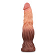 Lovetoy 9.5 Inch Dual Layered Silicone Cock Flesh Brown<br>