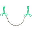 Green Scissor Nipple Clamps With Metal Chain<br>