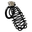 Black Metal Male Chastity Device With Padlock<br>
