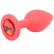 Small Red Jewelled Silicone Butt Plug<br>