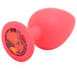 Large Red Jewelled Silicone Butt Plug<br>