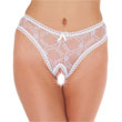 Sheer Pattern Crotchless White GString<br>
