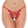 Fancy Red Detailed Open GString<br>