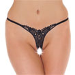 Detailed Crotchless GString Black<br>