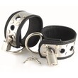 Leather Wrist Cuffs With Metal And Padlocks<br>